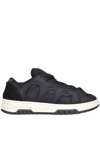 Santha Suede And Techno Fabric Sneakers In Black