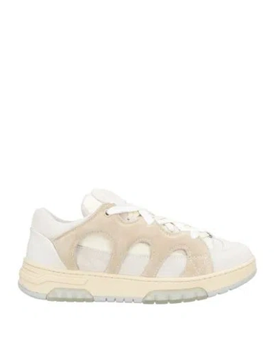 Santha Woman Sneakers Cream Size 6 Leather, Textile Fibers In Nude
