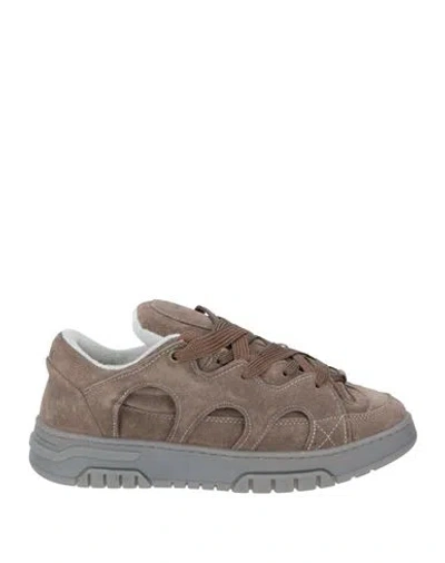 Santha Woman Sneakers Khaki Size 11 Leather In Neutral