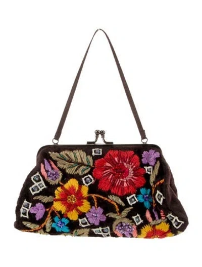 Pre-owned Santi Satin Evening Bag In Brown