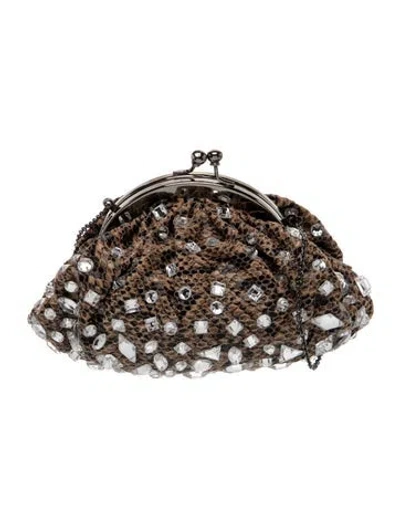 Pre-owned Santi Sequins Evening Bag In Brown