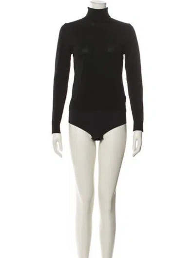 Pre-owned Santicler Turtleneck Long Sleeve Bodysuit In Black