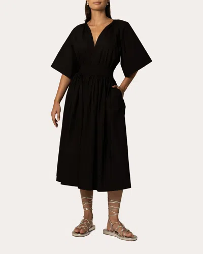 Santicler Women's Ania Poplin Shirt Dress In Black