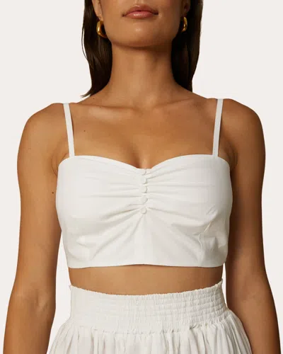 Santicler Women's Daria Cropped Bralette Top In White