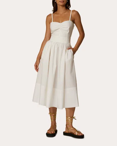 Santicler Women's Miria Poplin Strappy Dress In White