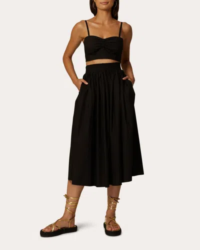 Santicler Women's Sofia Poplin Full Skirt In Black
