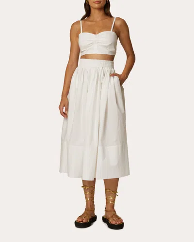 Santicler Women's Sofia Poplin Full Skirt In White
