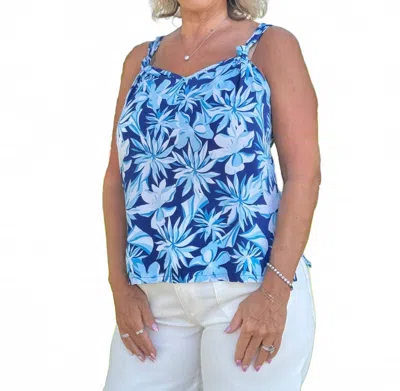 Santiki Lyla Top In Blue Flower In Multi