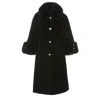 Santinni Women's Black Hayworth Wool & Faux Fur Coat In Nero In Black