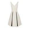 Santinni Women's Black / White ‘adeline' Wool Dress With Silk Taffeta In Bianco