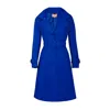 Santinni Women's Blue 'ingrid' Raincoat With Detachable Hood & Bows In Indigo