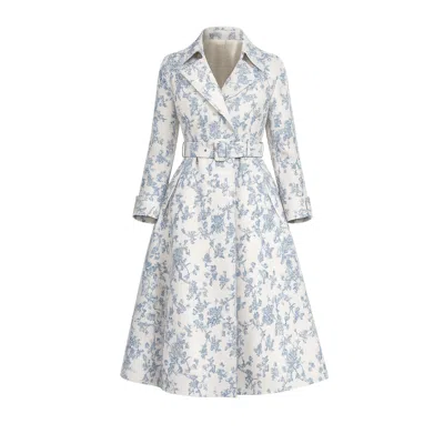 Santinni Women's Bluebell Belted Cotton Toile Trench Coat In Blu