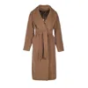 Santinni Women's Brown 'hepburn' 100% Italian Virgin Wool & Cashmere Coat In Marrone In Brown