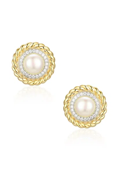Santinni Women's ‘kensington' Freshwater Pearl Gold-plated Silver Earrings
