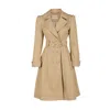 Santinni Women's Neutrals Bergman Cotton Gaberdine Dress Trench Coat In Cammello In Gray