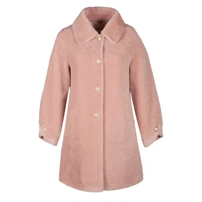 Santinni Women's Pink / Purple 'amore' 100% Wool Coat In Rosa In Pink/purple