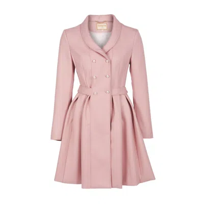 Santinni Women's Pink / Purple 'kennedy' Wool Dress Coat In Rosa In Pink/purple
