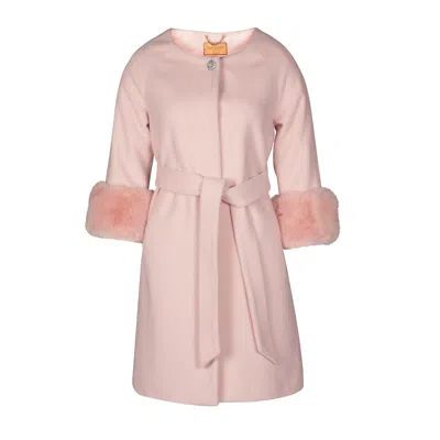 Santinni Women's Pink / Purple 'madame De Pompadour' 100% Italian Cashmere & Virgin Wool Coat In Rosa In Pink/purple
