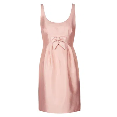 Santinni Women's Pink / Purple 'sabrina' 100% Wool & Silk Dress In Rosa In Pink/purple