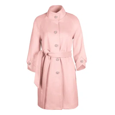 Santinni Women's Pink / Purple 'taylor' 100% Cashmere & Wool Coat In Rosa In Pink/purple