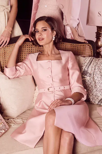 Santinni Women's Pink Spencer Silk & Wool Dress In Rosa