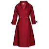 Santinni Women's Red Astor 100% Wool & Silk Dress Coat In Rosa In Red