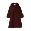 Santinni Women's Red Marilyn Wool Swing Coat In Rosso In Red