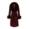 Santinni Women's Red Marlene Cashmere & Wool Coat With Faux Fur In Rosso In Red