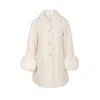Santinni Women's White Fairytale Wool & Faux Fur Teddy Coat In Bianco In White