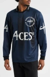 Santo Studio 4 Aces Club Graphic Golf Jersey In Blue