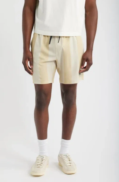 Santo Studio Appreciate Striped Tech Shorts In Cream