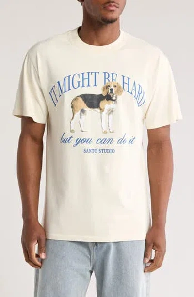 Santo Studio Beagle Cotton Graphic T-shirt In White
