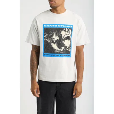 Santo Studio Beware Of Frauds Graphic T-shirt In Fade Grey
