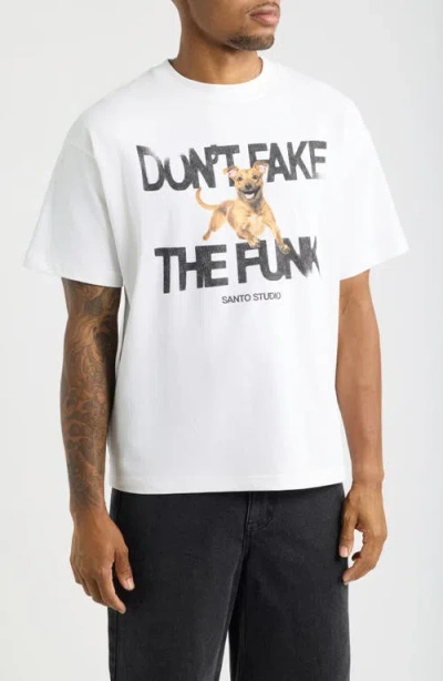 Santo Studio Beware Of People Graphic Tee In White