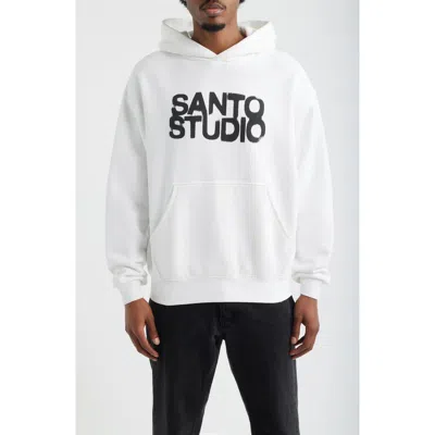 Santo Studio Big Spray Graphic Cotton Hoodie In White