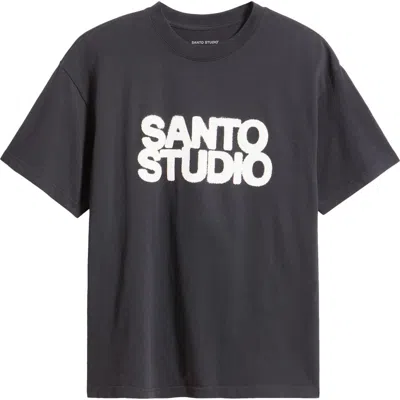 Santo Studio Bold Logo Cotton Graphic T-shirt In Black