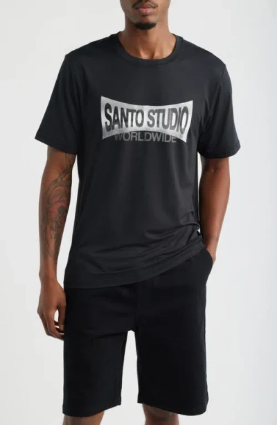 Santo Studio Ciao Tech Logo Graphic T-shirt In Black