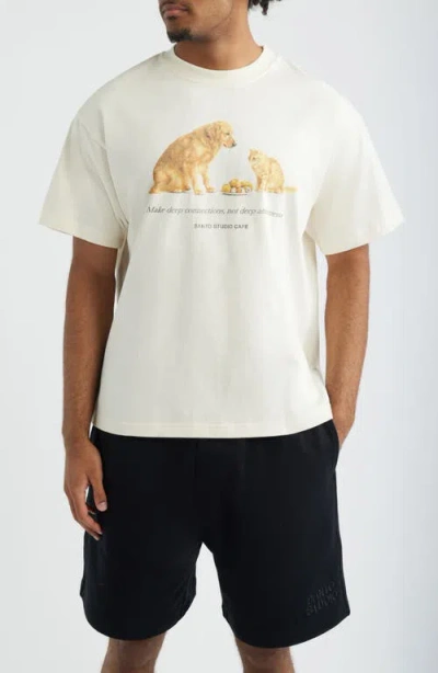 Santo Studio Connections Graphic Cotton T-shirt In White