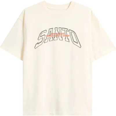 Santo Studio Creative Arts Logo Cotton Graphic T-shirt In Neutral