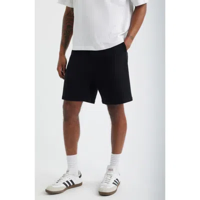 Santo Studio Del Mar Flat Front Stretch Twill Chino Shorts In Black