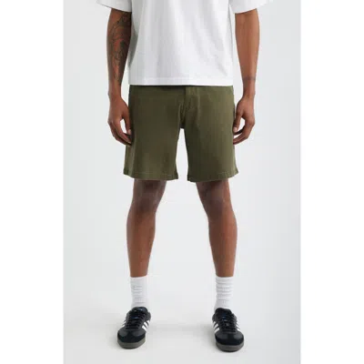 Santo Studio Del Mar Flat Front Stretch Twill Chino Shorts In Green