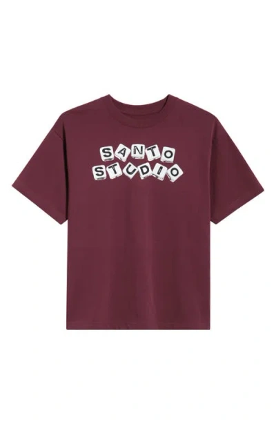 Santo Studio Dice Graphic T-shirt In Burgundy