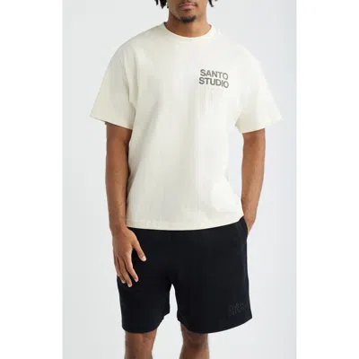 Santo Studio Fear Eats Cotton T-shirt In White