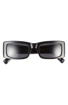 Santo Studio Forma Polarized Rectangular Sunglasses In Black
