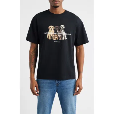 Santo Studio Good Company Drappl Graphic T-shirt In Black