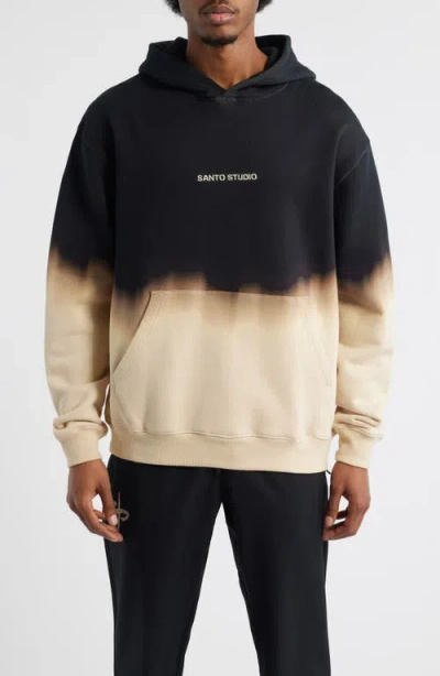 Santo Studio Gradient Fleece Hoodie In Black