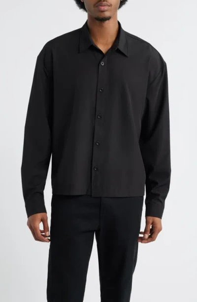 Santo Studio Graphic Cotton Button-up Shirt In Black