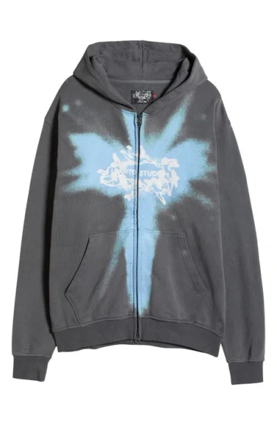 Santo Studio I See Them Cotton Hoodie In Faded Black