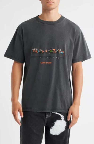Santo Studio Last Supper Graphic T-shirt In Gray