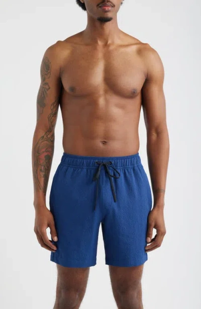 Santo Studio Lido Swim Trunks In Blue